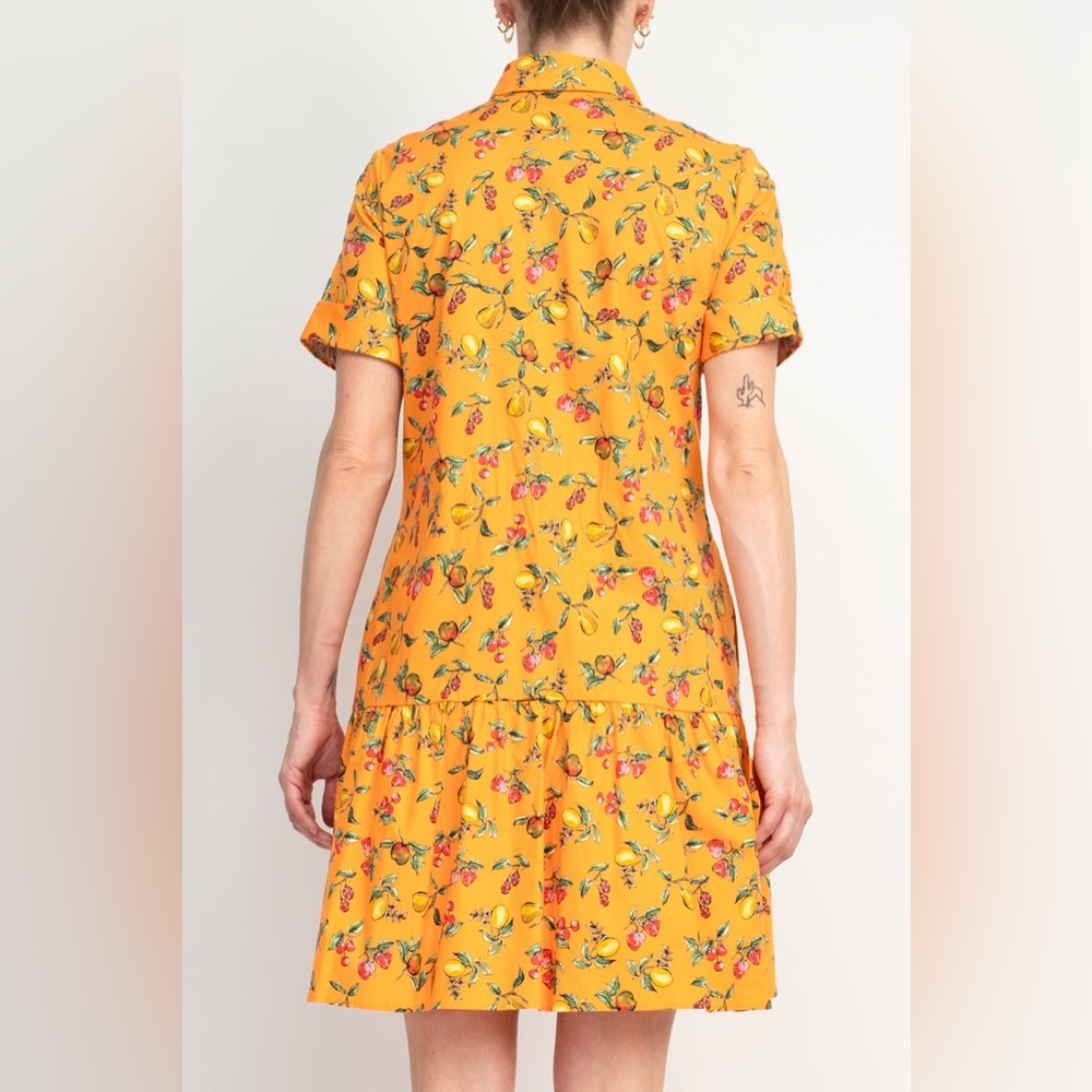 Donna Morgan Collared High Neck Button Down Short SleeveCotton Blend Dress #B18 - Picture 2 of 8